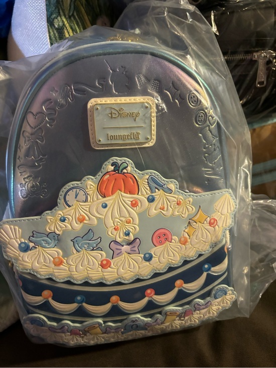 Loungefly Handbags - Loungefly Iridescent Lavender Cinderella Pumpkin Cake Mini Backpack
